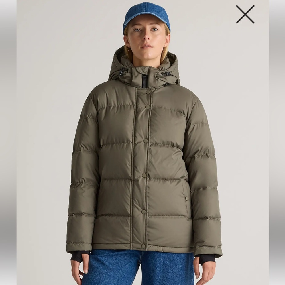 Quince Olive Green Puffer Coat